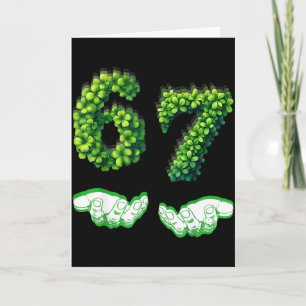 Cartão Trevo Número Lucky 67 Engraçado Verde St Pat
