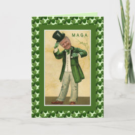 Cartão Trevos do dia MAGA do St. Patricks de Donald Trump