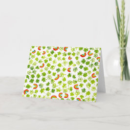 Cartão Trevos e arco-íris PERSONALIZÁVEIS