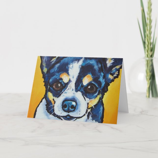 Cartão Tri preto do LC da chihuahua (Lorenzo) (Frente)