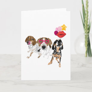 Cartão Tríade do Coonhound de São Valentim