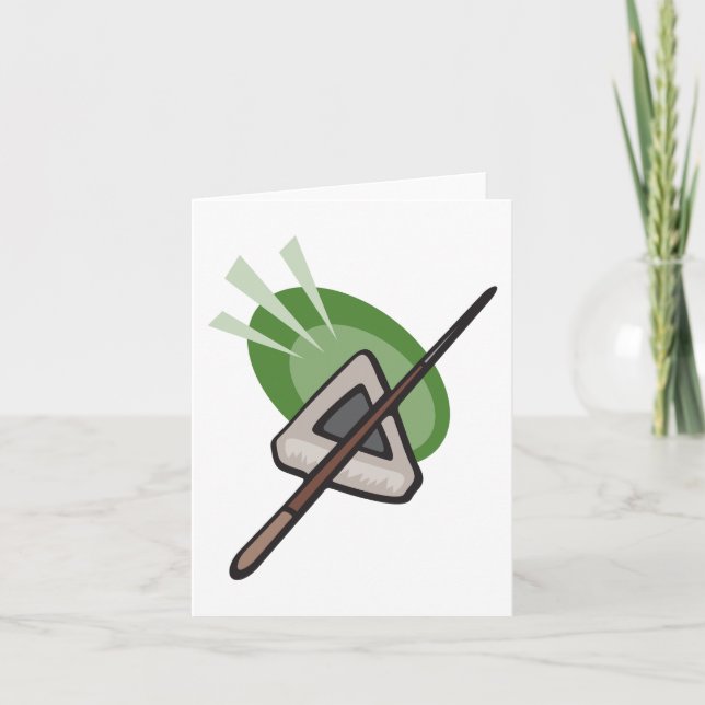 Cartão Triângulo de Bilhar e Ponto Cue (Frente)