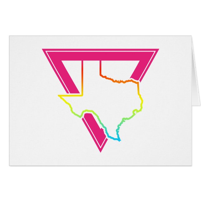 Cartão triângulo rosa texas (Frente Horizontal)
