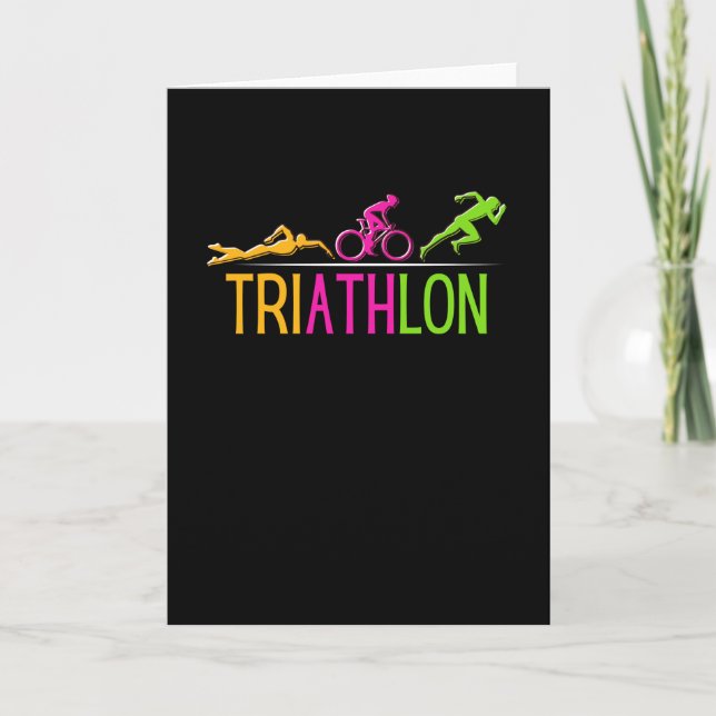 Cartão Triathlon Marathlon Sport Natação Bike Run (Frente)