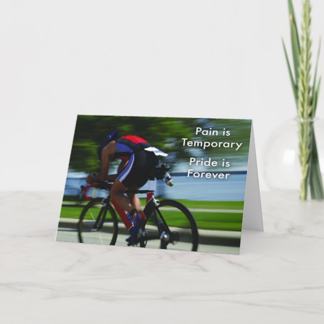 Cartão Triatlo - Dor é temporária (Frente)