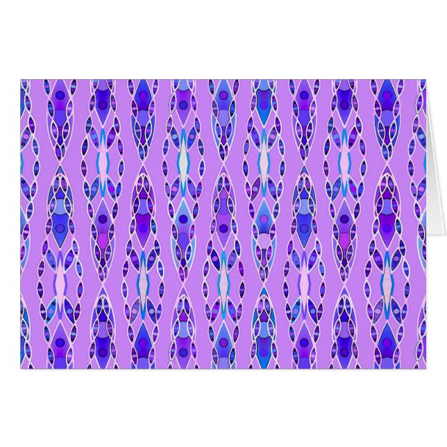 Cartão Tribal Batik - Lavanda, Azul e Violeta (Frente horizontal)