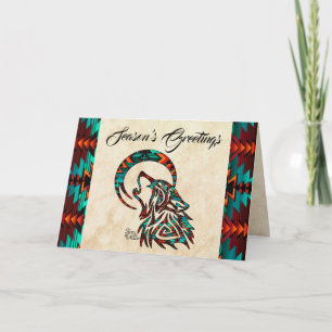 Cartão Tribal de Férias do Lobo