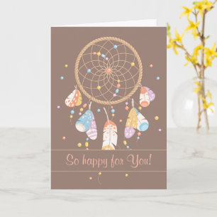 Cartão Tribal Dreamcatcher Boho Tendo Baby Brown 2
