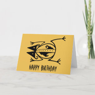 Cartão Tribal frog Petroglyph animal tribal art birthday