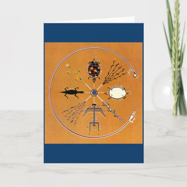 Cartão Tribal Nativa Americana de Pintura (Frente)