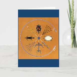 Cartão Tribal Nativa Americana de Pintura