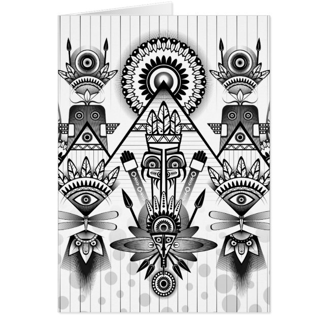 Cartão Tribal Nativo abstrato (Frente)