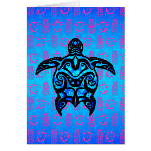 Cartão Tribal Turtle Hibiscus