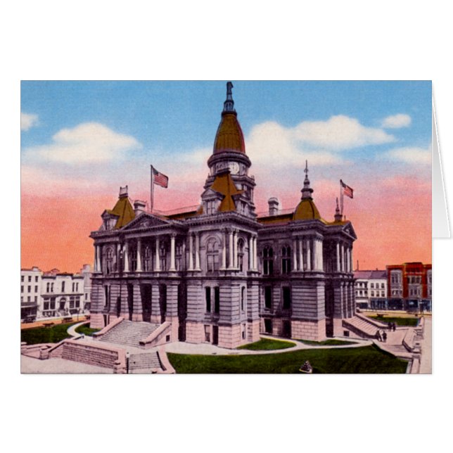 Cartão Tribunal de Lafayette Indiana (Frente Horizontal)