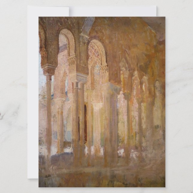 Cartão Tribunal dos Leões, Alhambra (por Henri Regnault) (Frente)