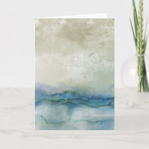 Cartão Tributo Azul Aguado Compassivo em Aquarela