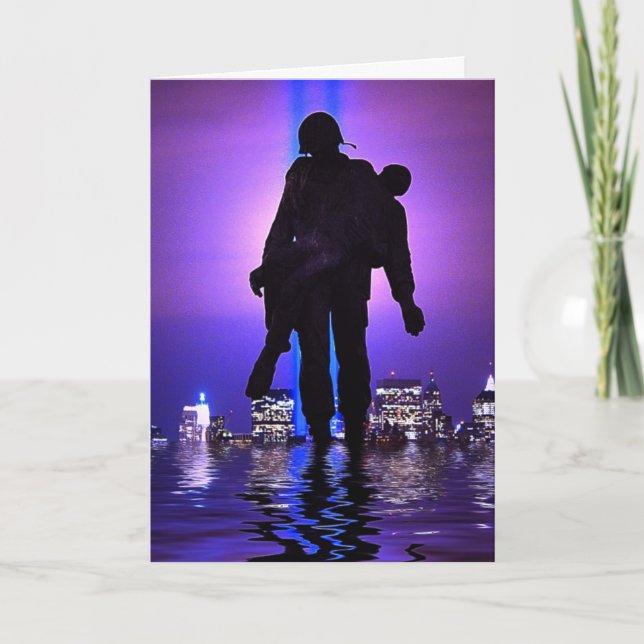 Cartão Tributo do World Trade Center na luz (Frente)