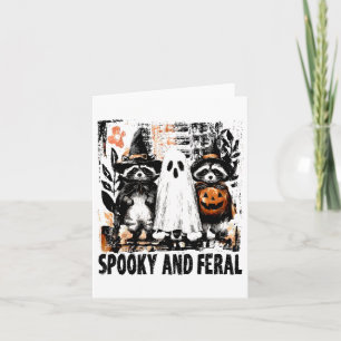 Cartão Tric Ghost Raccoon, Cute Ghost Cute E Feral Hallow