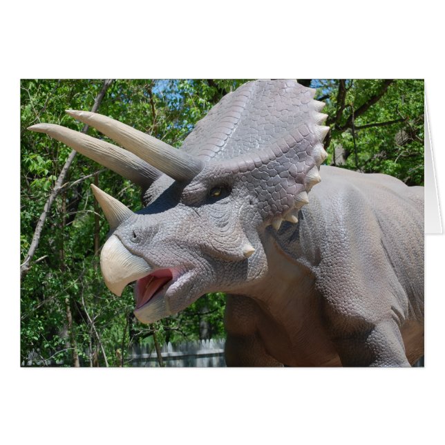 Cartão Tricerátops Dinossauros (Frente Horizontal)