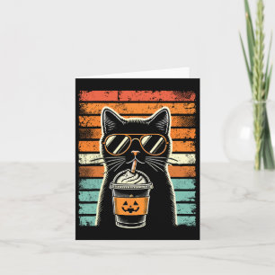 Cartão Trick Or Treat Gato Preto Hipster Funny Halloween