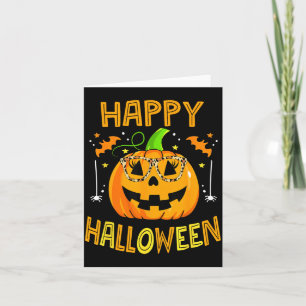 Cartão Trick Or Treat Halloween Abóbora Divertida Feliz