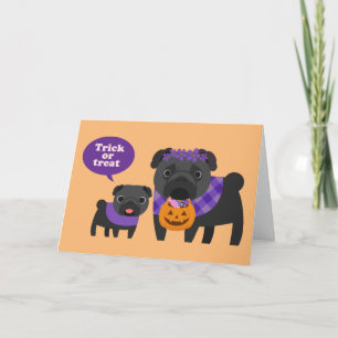 Cartão Trick Or Treat Pug Card