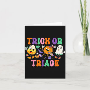 Cartão Trick Or Triagem Enfermeira Fantasma Abóbora Hallo