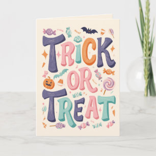Cartão Trick Ou Tratar O Pastel Halloween