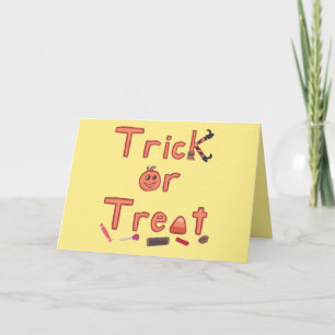 Cartão Trick ou Treat Witat Candy Halloween Design