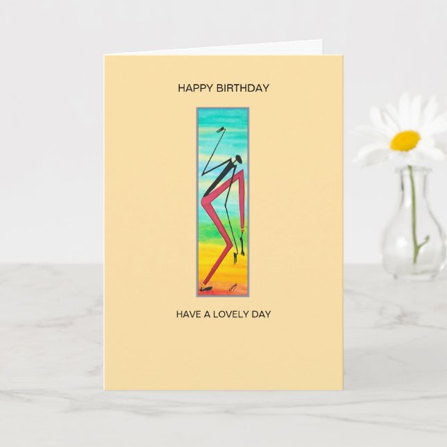 Cartão Tricky African Dancer Happy Birday (Planta pequena)