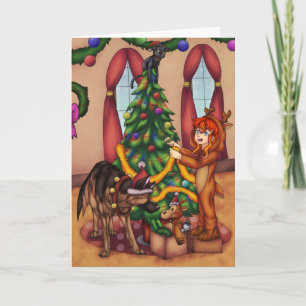 Cartão Trimestrando a árvore de Natal
