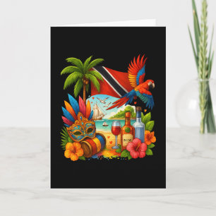 Cartão Trinidad E Togo Férias no Caribe Bandeira de Trini
