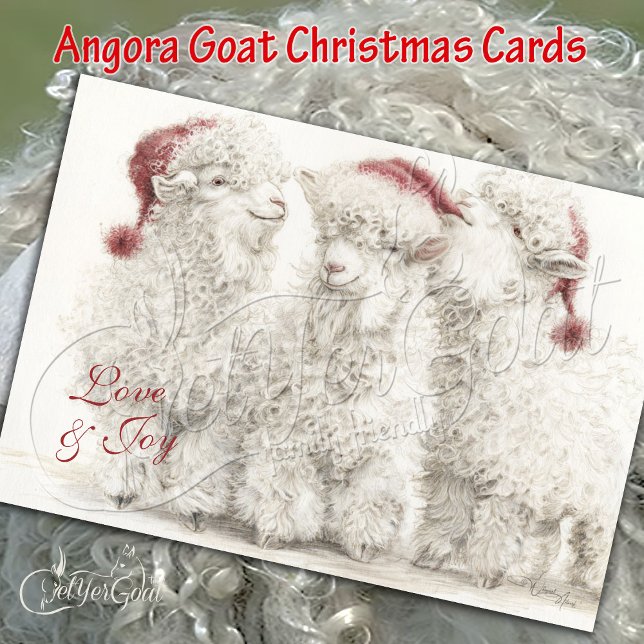 Cartão Trio Adorável de Cabras Angora de Natal  (Criador carregado)