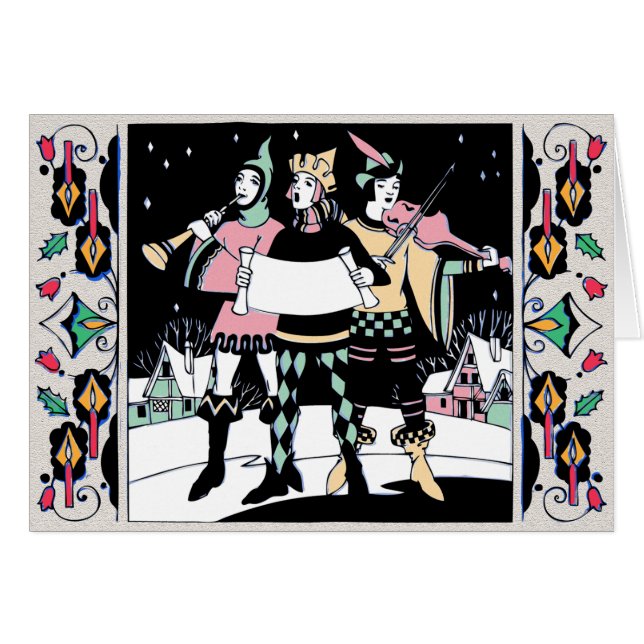 Cartão Trio de Caroling Multicolor (Frente Horizontal)