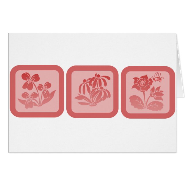 Cartão Trio de Flores (Frente Horizontal)