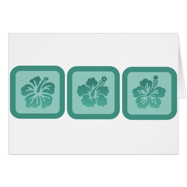 Cartão Trio de Flores de Hibiscus (Frente Horizontal)
