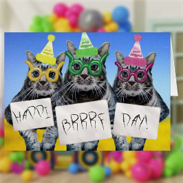 Cartão Trio de Gatinho no Dia Brrrf Feliz