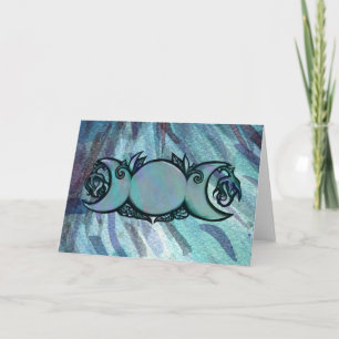 Cartão Triple Moon Goddese Gaia Trabalho de arte Green Wi