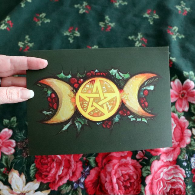 Cartão Triple Moon Holly Yule Art (Criador carregado)
