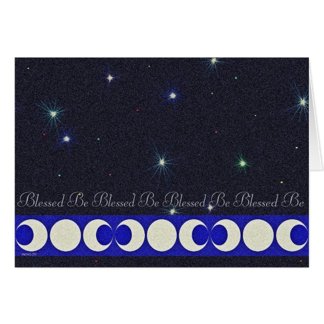 Cartão Triple Moon Pagan Bendito Seja Bênçãos Pagan (Frente Horizontal)