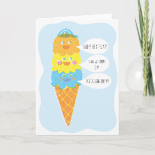 Cartão Triple Scoop Boy Ice Cream Greeting Card