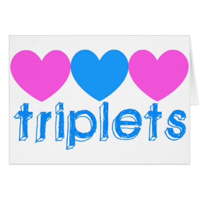Cartão Triplet Two Girls One Boy (Frente Horizontal)
