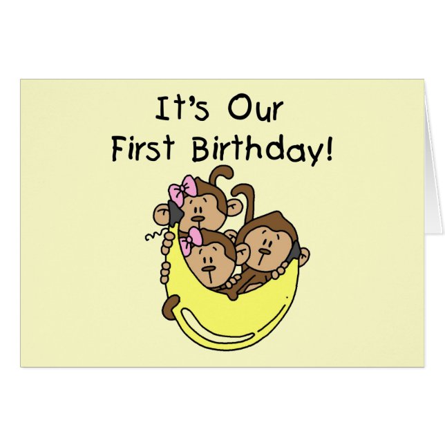 Cartão Triplets 1rua - Duas Meninas Um Camiseta e present (Frente Horizontal)