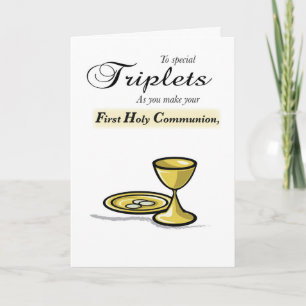 Cartão Triplets First Community Dourado Chalice, Paten