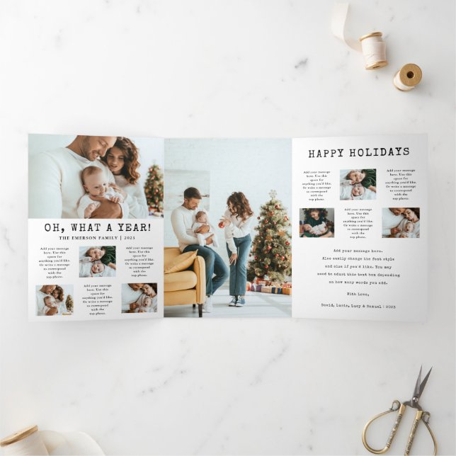 Cartão triplo de Newsletter Holiday (Dentro)