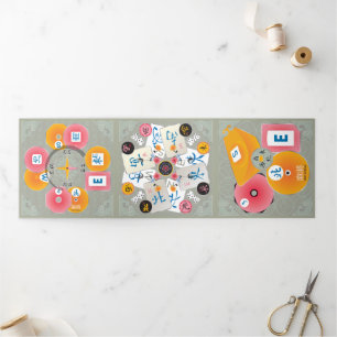 Cartão triplo Mah Jongg Winds