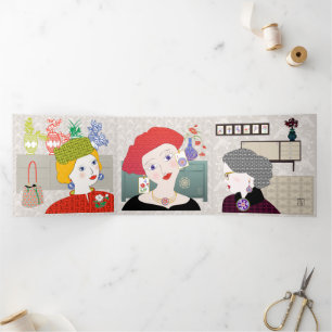 Cartão triplo para as damas de Mah Jongg