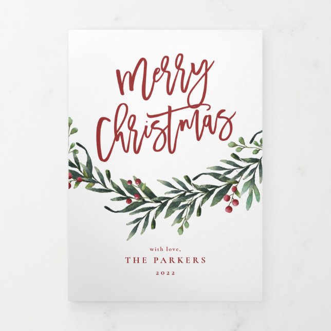 Cartão triplo para fotos de natal com troca de fér (Cobrir)