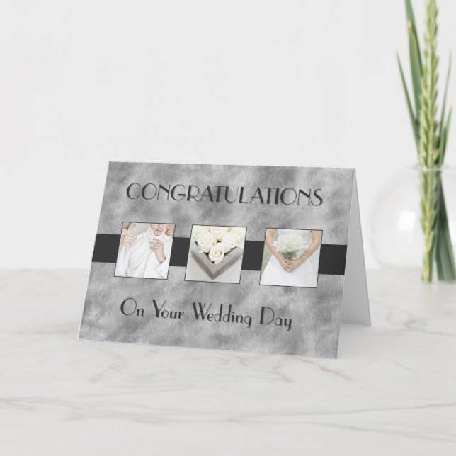 Cartão Triptych do dia do casamento (Frente)