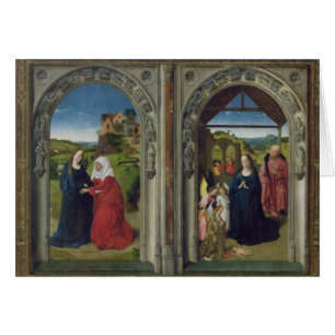 Cartão Triptych que mostra o aviso